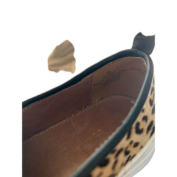 Halogen Animal Print Calf Hair Leopard Chunky Platform Slip On Leather Size 5 M - Picture 9 of 11